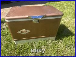 Rare VTG COLEMAN CANADA copper SNOW LITE DIAMOND LOGO COOLER good COND