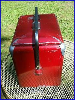 Rare Vintage 1950's Coca Cola Embossed Metal Cooler. Progress Refrigerator co