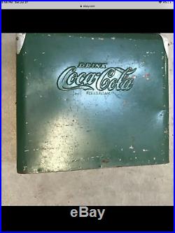 Rare Vintage 1950's Coca Cola Soda Pop Acton Junior Picnic Cooler Metal Sign buy