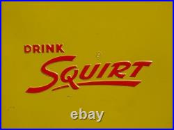 Rare Vintage 1950's Metal Drink Squirt Soda Cooler Ice Chest Sign With Tray Nice