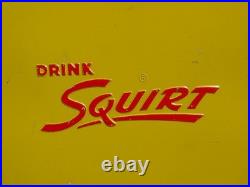 Rare Vintage 1950's Metal Drink Squirt Soda Cooler Ice Chest Sign With Tray Nice