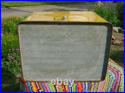 Rare Vintage 1950's Metal Drink Squirt Soda Cooler Ice Chest Sign With Tray Nice