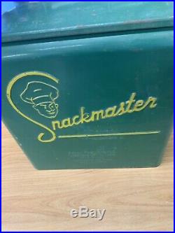 Rare Vintage 1950's Snackmaster Soda Pop Metal Cooler Embossed Sign