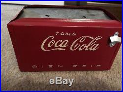 Rare Vintage 1950s Tome Mexican Coca Cola Napkin Holder Cooler Bien Fria Metal