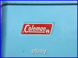Rare Vintage 1960's 70's Canadian Coleman Low Boy Large Cooler Azure Blue Nice