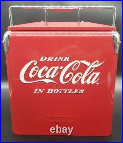Rare Vintage 50's Style Coca Cola In Bottles Soda 6pk Metal Picnic Cooler