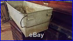 Rare Vintage A & P Grocery Galvanized Metal Cooler Bin with Handles