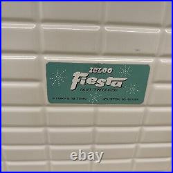 Rare Vintage All Metal Igloo Fiesta Ice Chest Cooler With Handles Bottle Opener