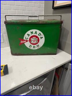 Rare Vintage Canada Dry Soda Advertising Metal Cooler Ice Box 24 Wide Read