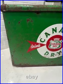 Rare Vintage Canada Dry Soda Advertising Metal Cooler Ice Box 24 Wide Read