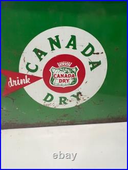 Rare Vintage Canada Dry Soda Advertising Metal Cooler Ice Box 24 Wide Read