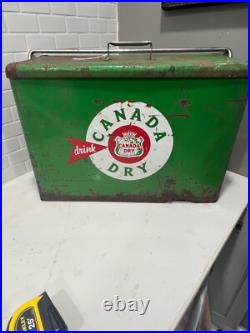 Rare Vintage Canada Dry Soda Advertising Metal Cooler Ice Box 24 Wide Read
