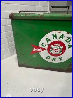 Rare Vintage Canada Dry Soda Advertising Metal Cooler Ice Box 24 Wide Read