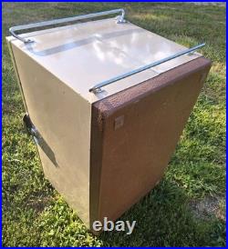 Rare Vintage Coleman 3-Way Upright Cooler Ice Box Wood Grain 26x16x16 with Inserts