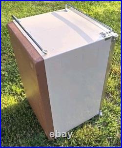 Rare Vintage Coleman 3-Way Upright Cooler Ice Box Wood Grain 26x16x16 with Inserts