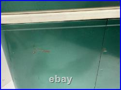 Rare Vintage Coleman Metal Cooler Green Diamond Snowlite & handle lock MCM 60s