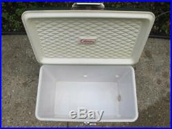 Rare Vintage Coleman Metal Cooler Ice Chest 1964 Diamond Label Quilted Lid