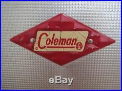 Rare Vintage Coleman Red/silver Metal Cooler Ice Chest Diamond Logo