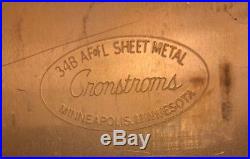 Rare Vintage Cronstroms Metal Cooler Ice Chest with Wood Gasket Great Graphics