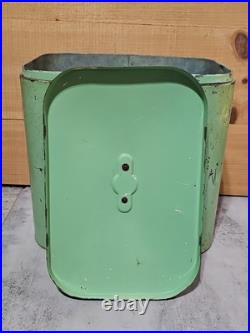 Rare Vintage Green 7up Branded Metal Airplane Cooler Soft Drink Tote with Handle Rare Vintage Green 7up Branded Metal Airplane Cooler Soft Drink Tote with Handle