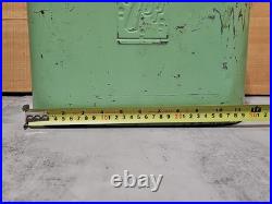 Rare Vintage Green 7up Branded Metal Airplane Cooler Soft Drink Tote with Handle Rare Vintage Green 7up Branded Metal Airplane Cooler Soft Drink Tote with Handle