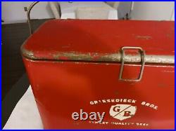Rare Vintage Griesedieck Brothers Metal Picnic Cooler Measures 18x12x9 Nice