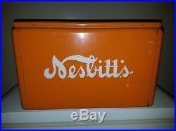 Rare Vintage Orange Nesbitts Soda Orignal Metal Cooler