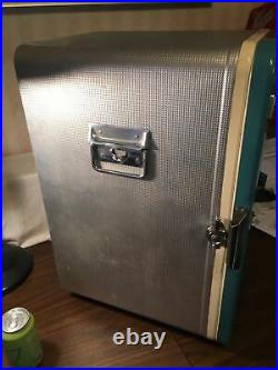 Rare coleman picnic cooler upright refrigerator style 1960s aluminum 23x13 rare