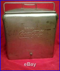 Rare vintage metal coca cola cooler 1950's
