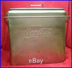 Rare vintage metal coca cola cooler 1950's