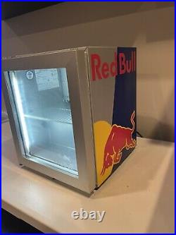 Red Bull Energy Drink Mini Fridge Eco LED With Stainless-Steel Metal Cover