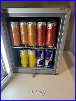 Red Bull Energy Drink Mini Fridge Eco LED With Stainless-Steel Metal Cover