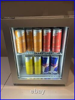 Red Bull Energy Drink Mini Fridge Eco LED With Stainless-Steel Metal Cover