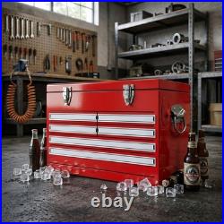 Red Metal Beverage Cooler 21Qt Retro Ice Chest 35 Can Capacity For Patio Party