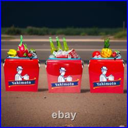 Red Metal Popular Cooler Style Ice Chest Yakimoto 13L for Fruit Drink Cold Save