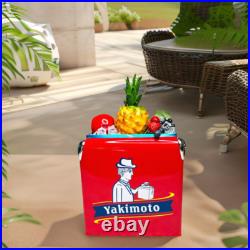 Red Metal Popular Cooler Style Ice Chest Yakimoto 13L for Fruit Drink Cold Save