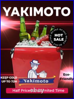 Red Metal Popular Cooler Style Ice Chest Yakimoto 13L for Fruit Drink Cold Save