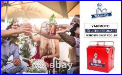 Red Metal Popular Cooler Style Ice Chest Yakimoto 13L for Fruit Drink Cold Save