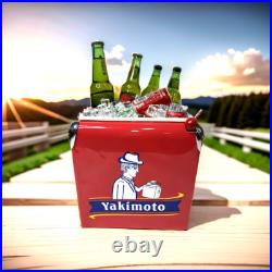 Red Metal Popular Cooler Style Ice Chest Yakimoto 13L for Fruit Drink Cold Save