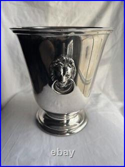 Reed & Barton Champagne Cooler Bucket With Lions Silver Plated Read Description