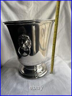 Reed & Barton Champagne Cooler Bucket With Lions Silver Plated Read Description