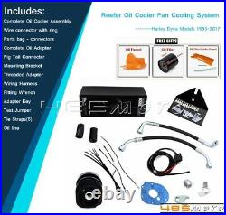 Reefer Oil Cooler Complete Fan Cooling System for Harley Dyna Street Bob FXDB