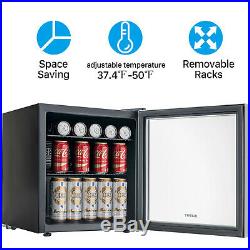 Refrigerator Mini Beer Beverage Fridge Glass Door Black & 62 Can Beverage Cooler