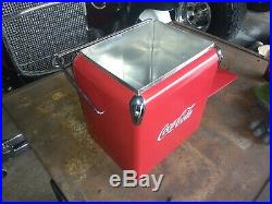 Reproduction Red Metal Coca-Cola Coke Ice Chest Cooler