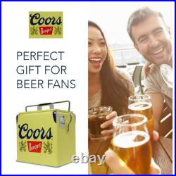Retro 14 Qt. Metal Ice Chest Cooler, 18-Can, Bottle Opener, YellowithSilver NEW Retro 14 Qt. Metal Ice Chest Cooler, 18-Can, Bottle Opener, YellowithSilver NEW