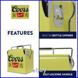 Retro 14 Qt. Metal Ice Chest Cooler, 18-Can, Bottle Opener, YellowithSilver NEW Retro 14 Qt. Metal Ice Chest Cooler, 18-Can, Bottle Opener, YellowithSilver NEW