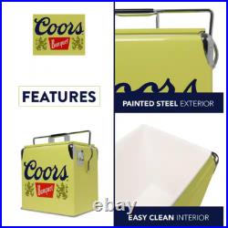 Retro 14 Qt. Metal Ice Chest Cooler, 18-Can, Bottle Opener, YellowithSilver NEW Retro 14 Qt. Metal Ice Chest Cooler, 18-Can, Bottle Opener, YellowithSilver NEW