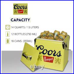 Retro 14 Qt. Metal Ice Chest Cooler, 18-Can, Bottle Opener, YellowithSilver NEW Retro 14 Qt. Metal Ice Chest Cooler, 18-Can, Bottle Opener, YellowithSilver NEW