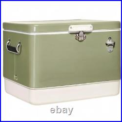 Retro Metal Cooler, 80 Can/54 Qt. Capacity, Hard-Sided, Two Tone, Holds Up to