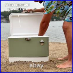Retro Metal Cooler, 80 Can/54 Qt. Capacity, Hard-Sided, Two Tone, Holds up to 80